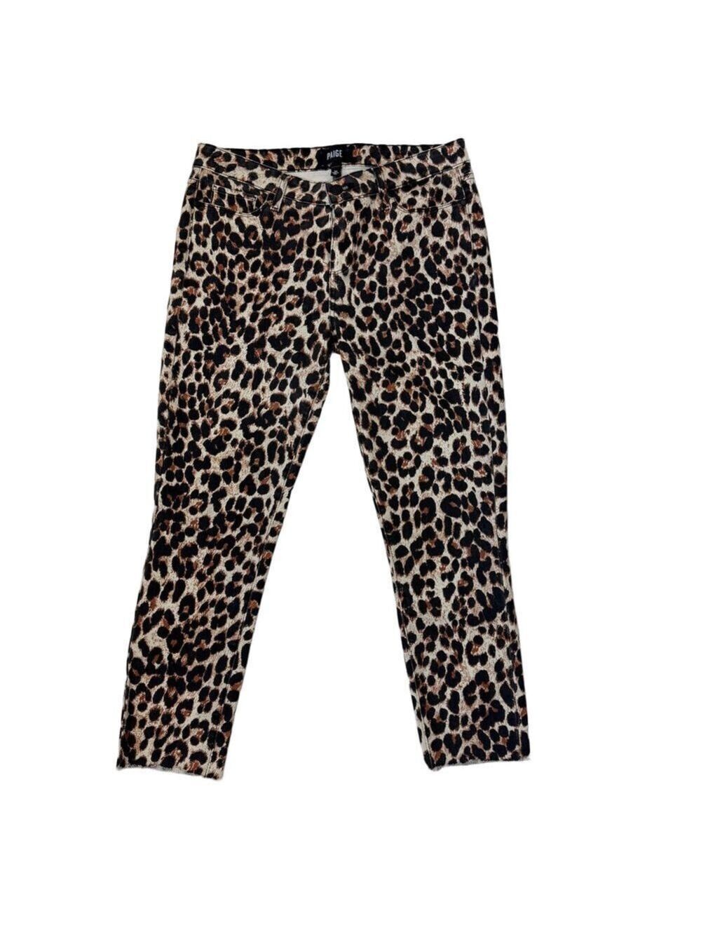 Paige Verdugo Ankle Skinny Jeans in Sahara Leopard Print Women's 29